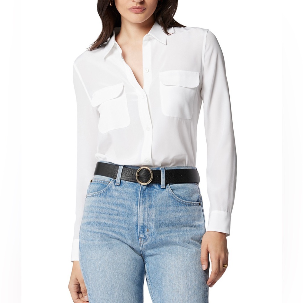 Equipment Slim Signature Silk Blouse, Size L